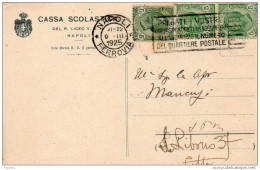 1925  CARTOLINA   INTESTATA LICEO V. EMANUELE II  CON ANNULLO NAPOLI - Marcophilia