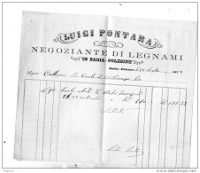 1873  FATTURA BADIA POLESINE ROVIGO NEGOZIANTE DI LEGNAME - Italie