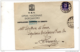 1939 LETTERA INTESTATA PARTITO NAZIONALE FASCISTA CERRETO FIRENZE - Marcophilia