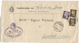LUOGOTENENZA 6dic1945 Gioiosa Ionica Imperiale SF C.10 + L.1 Modulo Comunale - Poststempel