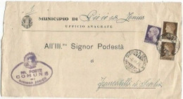 LUOGOTENENZA 6dic1945 Gioiosa Ionica Imperiale SF C.10 + L.1 Modulo Comunale - Marcophilie