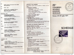 1971  FIRENZE  25 CONGRESSO MONDIALE GIOVENTÙ MUSICALE - 1971-80: Marcophilie