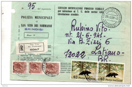 1968  LETTERA RACCOMANDATA   CON ANNULLO   S. VITO DEI NORMANNI BRINDISI - 1961-70: Marcofilie