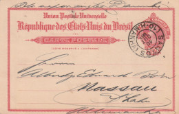 Brésil Entier Postal Santos Pour L'Allemagne 1911 - Postwaardestukken