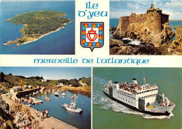 ILE D YEU Le Vieux Chateau XIe S Le Port De La Meule Et Le Bateau Insula Oya II 26(scan Recto-verso) MA844 - Ile D'Yeu