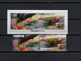 Penrhyn 1986 Space, Halley's Comet Set Of 2 + S/s MNH - Oceanië