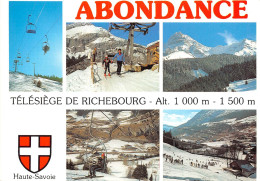 ABONDANCE Alt 930m Le Telesiege Et Les Pistes De Richebourg 1000m 1500m 28(scan Recto-verso) MA833 - Abondance