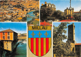 MILLIAU Vue Generale Aerienne Place Du Mandarous Le Vieux Moulin Sur Le Tarn Le Beffroi 20(scan Recto-verso) MA863 - Millau