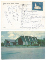 Nederland Antillen Aruba Church C.20 Solo Franking Airmail Pcard Synagogue Oranjestad Aruba 16feb1971 X Italy - Judaisme