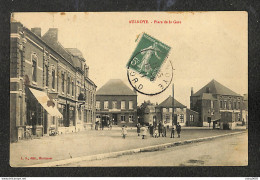 59 - AULNOYE - Place De La Gare - 1911 - Aulnoye