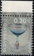 Slovaquie 2021 Oblitéré Used Industrie Verrière Verre à Vin Doré Zuzana Zlatno Y&T SK 815 SU - Used Stamps
