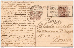 1929 CARTOLINA CON ANNULLO VERONA + TARGHETTA ACQUISTATE I BUONI FRUTTIFERI POSTALI - Stamped Stationery