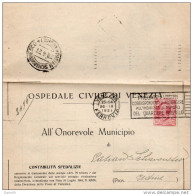 1921  LETTERA CON ANNULLO VENEZIA + TARGHETTA PREGATE I VOSTRI CORRISPONDENTI - Marcophilia