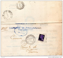 1945    LETTERA  CON ANNULLO PREGANZIOL TREVISO + QUINTO - Marcofilía