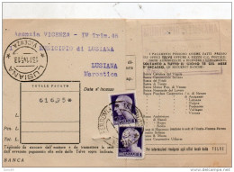 1945 CARTOLINA CON ANNULLO LUSIANA VICENZA - Marcophilia