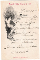 Menu Avec Publicité Suchard, Suisse // Valais, Grand Hôtel Pierre à Voir, Style Art Nouveau - Menükarten