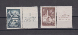 CROATIA, WW II 1941 Yugoslavia EXPO 1941 Inverted Colors Set With Labels   MNH - Croazia