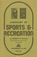 Checklist Of Sports & Recreation By Robert M.bruce 1973 - Motivkataloge