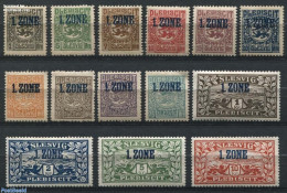 Denmark 1920 Slesvig 1 ZONE Overprints 14v, Unused (hinged) - Unused Stamps