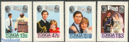 Tonga 1981 Charles & Diana Wedding 4v, SPECIMEN, Mint NH, History - Charles & Diana - Kings & Queens (Royalty) - Royalties, Royals