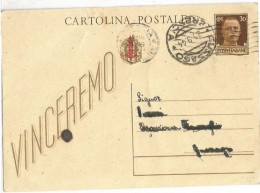 RSI Fascetti CP #104 C.30 Soprastampato In Rosso Da Brescia 20set1944 Per Gussago (BS) 25set44 - Marcofilía