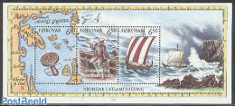 Faroe Islands 2002 Vikings S/s, Mint NH, Nature - Transport - Various - Birds - Ships And Boats - Maps - Schiffe