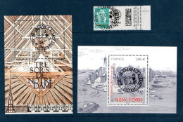 France 2024. Bloc Trésors Notre Dame & New York.+ Marianne Service Plus Surchargé. Cachet. Rond Gomme D'origine - Souvenir Blocks