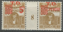 Tunisie 1923-1945 - Timbre-taxe N° 52 (YT) N° 53 (AM) Neufs **. Millésime 8. Cote Athur Maury - 115.00 €. - Timbres-taxe