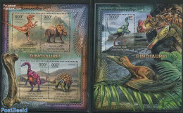Central Africa 2012 Dinosaurs 2 S/s, Mint NH, Nature - Prehistoric Animals - Prehistóricos