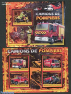 Central Africa 2012 Fire Brigade 2 S/s, Mint NH, Transport - Fire Fighters & Prevention - Motorcycles - Bombero