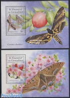 Saint Vincent 1993 Moth 2 S/s, Mint NH, Nature - Butterflies - Insects - St.Vincent (1979-...)