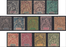 Sénégal 1887-1906 - N° 08 à 20 (YT) N° 8 à 20 (AM) Oblitérés. - Gebraucht