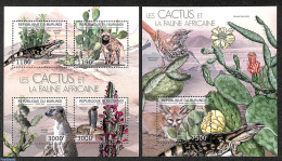 Burundi 2012 Cactus And Animals 2 S/s, Mint NH, Nature - Animals (others & Mixed) - Cacti - Reptiles - Snakes - Sukkulenten