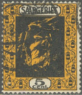 Sarre 1920-1935 - N° 84 (YT) N° 84a (AM) Oblitéré. Jaune Et Noir. - Gebraucht