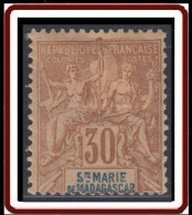 Sainte-Marie De Madagascar - N° 09 (YT) N° 9 (AM) Neuf *. Charnière. - Nuevos