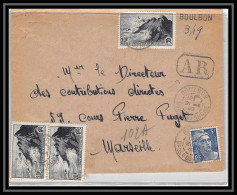 114867 Lettre Recommandé Provisoire Cover Bouches Du Rhone Boulbon N°Pointe Du Raz Pour Marseille - Tijdelijke Stempels