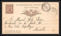 114194/ Entier Postal (Stationery) Italie (italy) Bouches Du Rhone Porto Maurizio Pour Marseille 1887 - Entero Postal