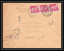115108 Lettre Recommandé Provisoire Cover Bouches Du Rhone N°716 X 3 Bande Gandon Marseille A4 RP 4 1948 - Temporary Postmarks