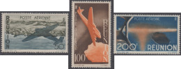 Réunion 1907-1947 - Poste Aérienne N° 42 à 44 (YT) N° 42 à 44 (AM) Neufs **. - Aéreo