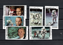 Ras Al Khaima 1972 Space, Apollo 14 Set Of 6 Imperf. MNH - Asie