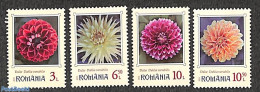 Romania 2022 Dahlia's 4v, Mint NH, Nature - Flowers & Plants - Ongebruikt