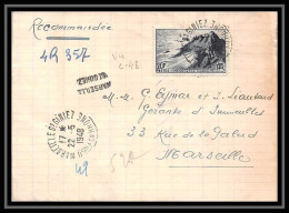 116898 Lettre Recommandé Provisoire Cover Bouches Du Rhone N°764 Pointe Du Raz Marseille Saint Giniez 1948 - Temporary Postmarks