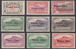 Réunion 1907-1947 - N° 187 à 232 (sauf 213 à 215) (YT) N° 194 à 239 (sauf 235 à 237) (AM) Neufs * Ou **. - Unused Stamps