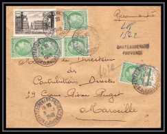 Lettre-111143 Bouches Du Rhone N°878 Nancy Griffe Recommandé Provisoire Châteaurenard Pour Marseille 9/2/1948 - Temporary Postmarks