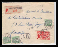 Lettre-110844 Bouches Du Rhone Pa Iris N°17 65f Devant De Recommandé Arles Pour Marseille 1949 - 1960-.... Briefe & Dokumente