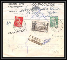 Lettre-110473 Bouches Du Rhone N°778 Nancy + Gandon Recommandé 36f Aix-en-Provence Retour à L'envoyeur 1953 - Cachets Provisoires