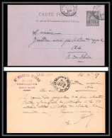 Lettre-110416 Bouches Du Rhone Type Sage N°89 Aix-en-Provence Pour Aix-en-Provence 1889 Entier Carte Postale - Standard Postcards & Stamped On Demand (before 1995)