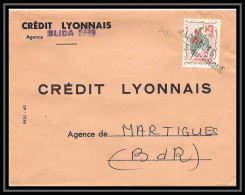 Lettre-112172 Bouches Du Rhone Blida Algérie Pour Martigues Bole Griffe Lineaire Sur Timbre Algérien - Covers & Documents