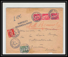 Lettre-112159 Bouches Du Rhone Gandon 20f Recommandé Provisoire Martigues Pour Genève Suisse (Swiss) 26/8/1946 - Temporary Postmarks