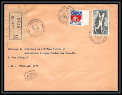 Lettre-111927 Bouches Du Rhone 3F30 Poste Aerienne Pa N°39 Morane-Saulnier Recommandé AR Lavera Pour Marseille 24/3/1967 - 1960-.... Cartas & Documentos